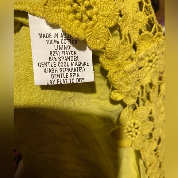 Moss & Spy Womens Lime Cotton Lace Sleeveless Dress Size 12 - Picture 5 of 5